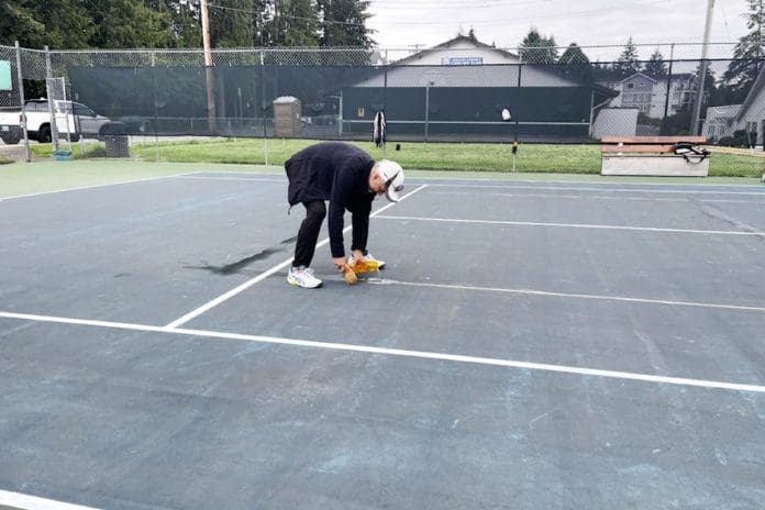 Chalked Pickleball Lines in Qualicum Beach Spark Tensions