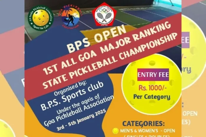 All Goa Major Ranking State Pickleball Championship