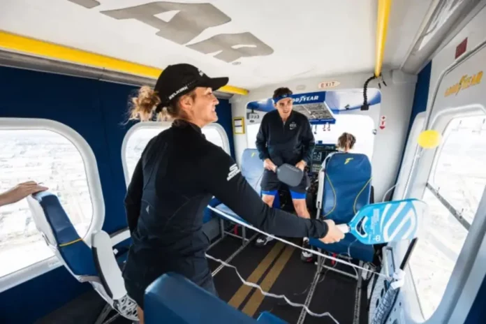 Pickleball Match Inside an Airplane