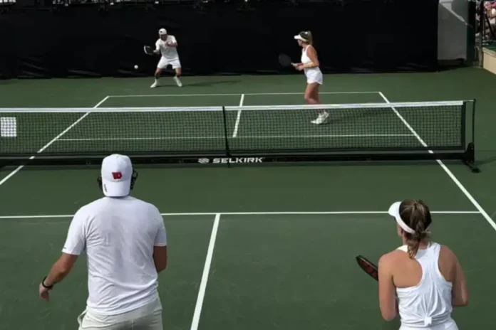 Serving in doubles pickleball