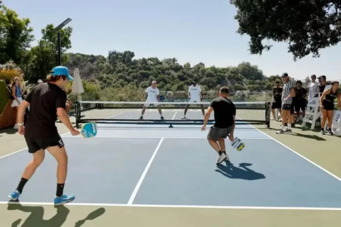 Playing Pickleball on a Platform Tennis Court