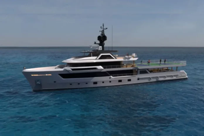 Superyacht with a Pickleball Court