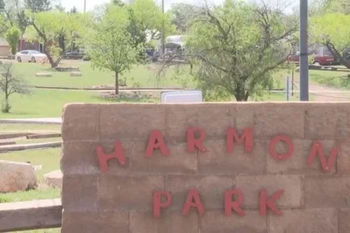Pickleball court in Harmon Park