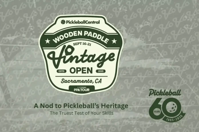 Pickleball Central Vintage Wooden Paddle Open