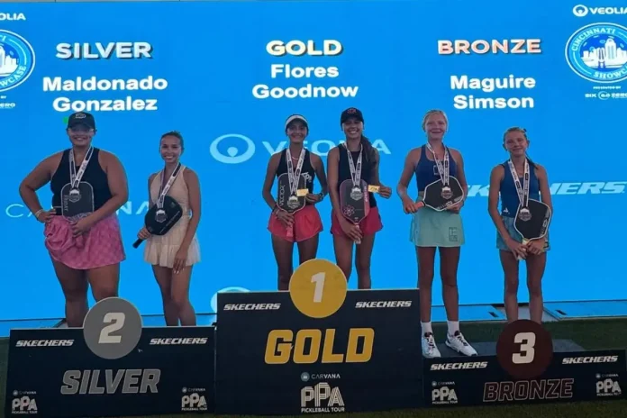 Kelly Goodnow and Madalena Flores U16 Pickleball Victory