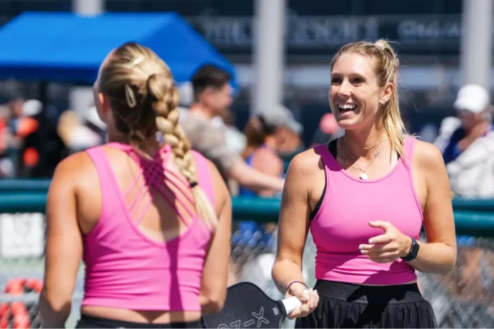 Shelby Bates and Sofia Sewing Pickleball Upset Victory